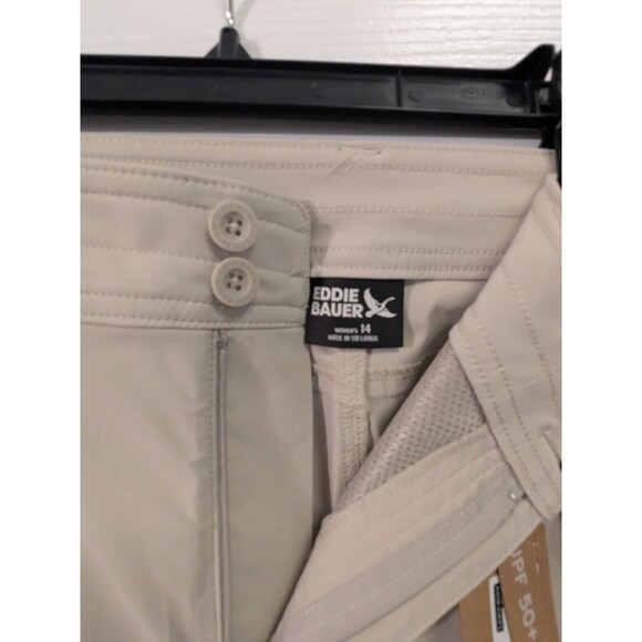 Eddie Bauer Tan Sightscape Horizon Convertible Roll-Up Pants Women's Sz 14 NEW - Picture 10 of 15